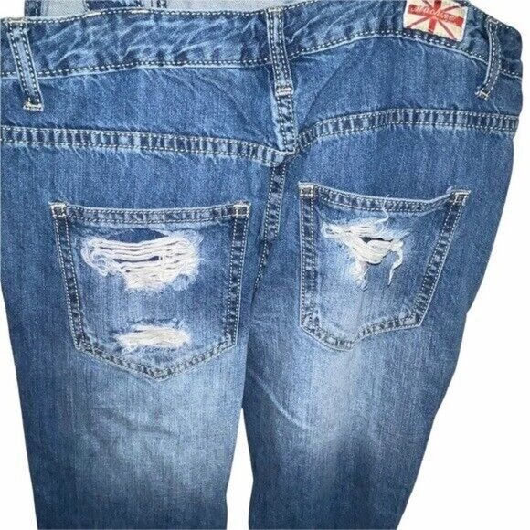 Machine Pour Neuf Mode Super Bibs Overalls Jeans Distressed Women's Size 26 - Picture 6 of 8